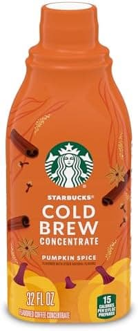 Starbucks Cold Brew Coffee Concentrate, Pumpkin Spice Flavored, Limited Edition, 100% Arabica, Multi-Serve Bottle (32 Fl Oz)