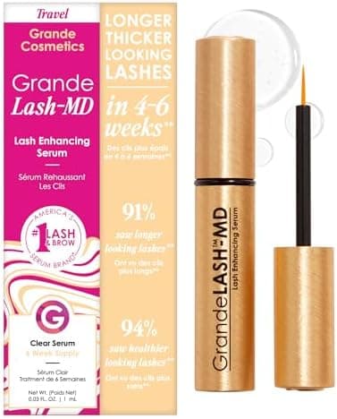 Grande Cosmetics GrandeLASH-MD Lash Enhancing Serum - Peptide & Vitamin Infused Formula for Longer, Thicker, Fuller Looking Lashes - Ophthalmologist Tested, Cruelty-Free