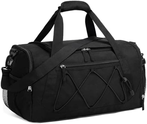 Vorspack Gym Bag for Men - 18 Inches Duffle Bag for Travel Duffel Bag with Shoe Compartment Lightweight Travel Bag for Gym Sports Overnight Weekender - Black
