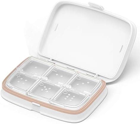 ZDQZC Slim Pill Case - Portable Pill Organizer with Removable Compartments - Leakproof Pill Holder for Daily Medication