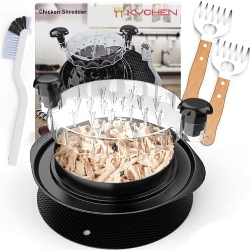 Kychen Chicken Shredder Tool Twist Plus Meat Claws and Cleaning Brush - Kitchen Essentials - Meal Prep Tools - Pulled Pork Shredder - Meat Shredder Tool Twist - Kitchen and Barbecue Gifts