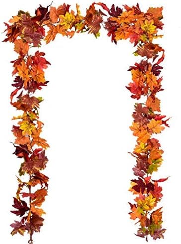 DearHouse 2 Pack Fall Garland Maple Leaf, 5.9Ft/Piece 7 Colors Hanging Vine Garland Artificial Autumn Foliage Garland Thanksgiving Decor for Home Wedding Fireplace Party Christmas