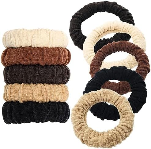 Youxuan No Damage Soft Polyester Hair Ties, No Tug Scrunchies Hair Bands with Strong Elasticity