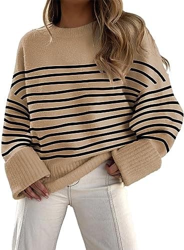 ANRABESS Women's Oversized Sweaters 2025 Long Sleeve Fuzzy Knit Casual Chunky Pullover Sweater Fall Outfits Clothes