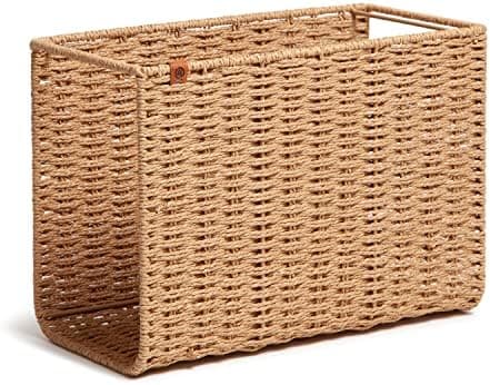 U Brands Woven Hanging File Basket, Office Organization Supplies, 1 Count