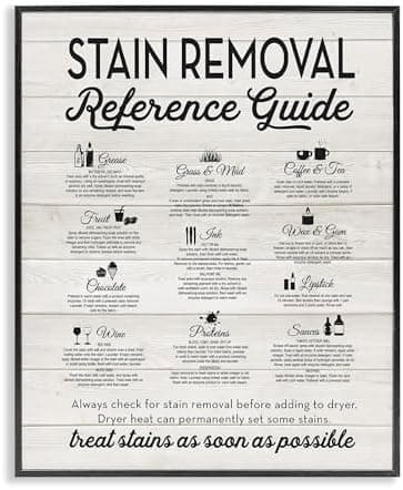 Art Piece 'Stain Removal Reference Guide', Framed Giclee Art, Black, 11 x 14 - Sturdy Block Frame Ready to Hang -Proudly Made In USA (Johnston, RI) - Design By: Lettered and Lined