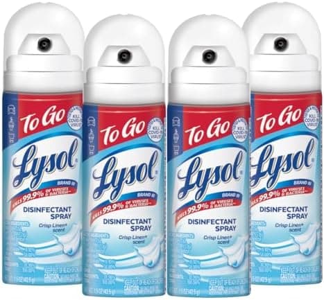 Lysol To Go Disinfectant Spray, Crisp Linen, Travel Size - 1.5 oz (Pack of 4)