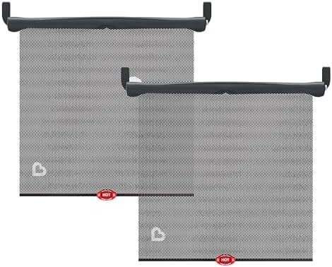 Munchkin Brica Sun Safety Car Window Shade with Heat Alert, Helps Block UVA/UVB Rays, 2 Pack, Black
