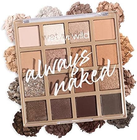 wet n wild Always Naked Palette, Nude Neutral Eye Makeup, Blendable, Warm And Cool Nude Pigments, Matte, Shimmer, Glitter, Creamy Smooth