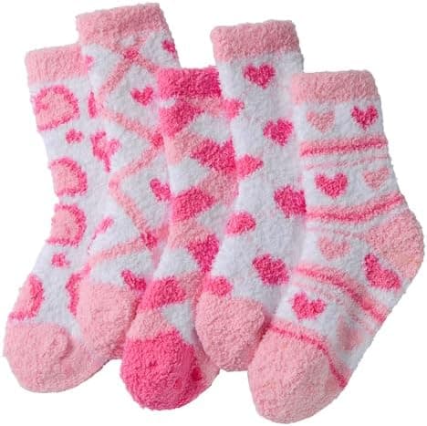 Jeasona Coquette Romantic Love Heart Fuzzy Socks for Kids Christmas Valentines Day Birthday Gifts for Girls Daughter