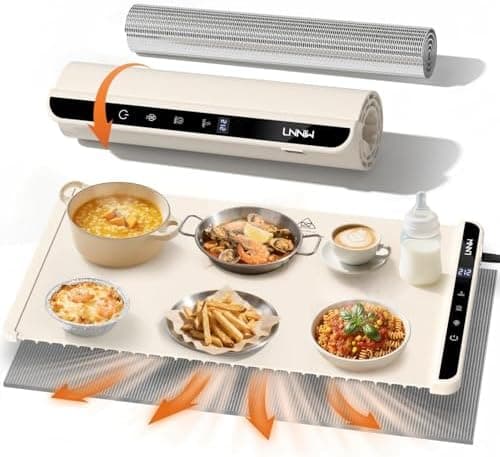 Food Warming Mat with Heat-Resistant Pad, 26X15 Inch, 6-Level Temp 6-Hour Timer, Child Lock Safety,Food Warmer Chafing Dishes for Buffet.