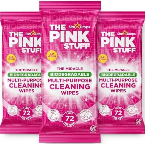 Stardrops The Pink Stuff Miracle Multi-Purpose Cleaning Wipes – 216 Count – Tough on Grease, Grime, and Dirt – All-Purpose Cleaner for Kitchen, Bathroom, and More