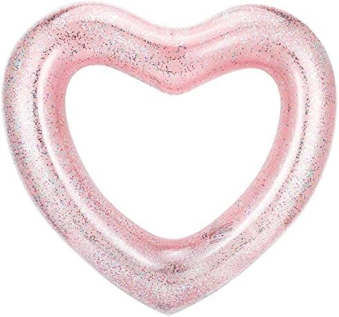 HeySplash Heart Pool Float, Heart Shaped Summer Swimming Pool Float Loungers Tube Ring Floatie, Water Fun Beach Party Toys for Adults 120cm