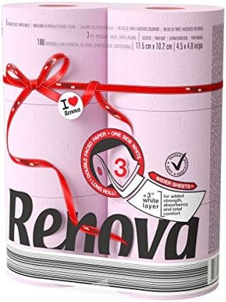 Renova Red Label Maxi Toilet Paper, Rosa