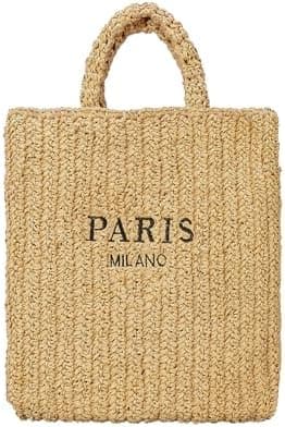 OWGSEE Straw Beach Bag for Women Summer Woven Tote Bag Packable Straw Purses and Handbags for Vacation Holiday