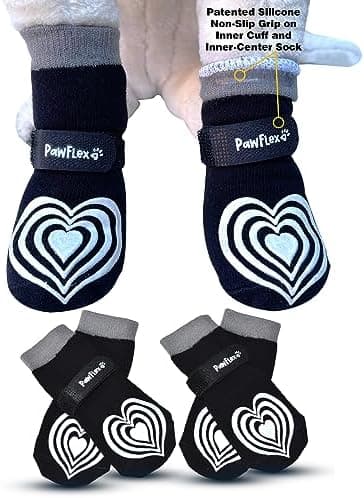 Medical First-Aid Double Sided Anti-Slip Cotton Dog Socks | PawFlex Comfy Pawz Silicone Nonslip at Inner Cuff for No Twisting or Sliding Off | Pet Paw Protection |Wound Care | Traction Control