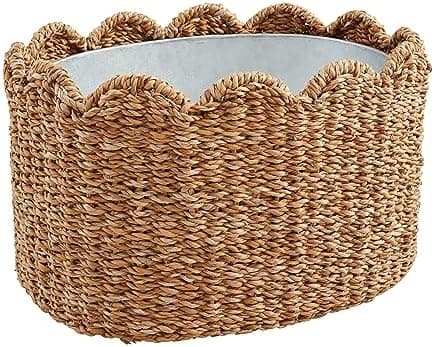 Mud Pie Scallop Woven Party Tub