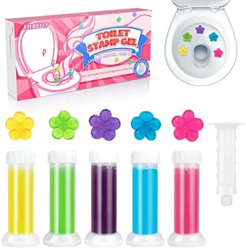KILOSTEP Toilet Gel, 60 Count 5 Kinds Of Scent Toilet Cleaner Bowl Gel Stamp Kit Air Freshener