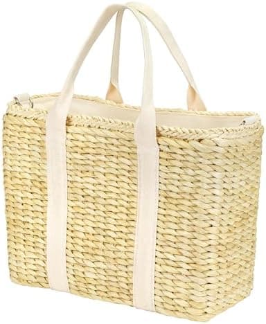 Daytani Insulated Beach Cooler Bag, Leak Proof, Premium Quality Corn Husk, Beach Bag, Pool Bag, Tote Bag, Straw, Rattan, Gifts for Women, Picnic Basket, Wedding Gifts, Lunch
