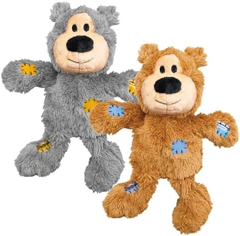 KONG Wild Knots Bears - Durable Dog Toys with Internal Knotted Ropes and Minimal Stuffing for Less Mess (Assorted Colors) (X Large (2 Pack))