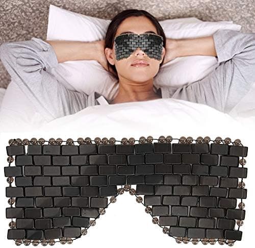 Jade Eye Mask, Jade Stones Anti-Aging Cooling Jade Eye Mask Sleeping Masks Eye Treatment Massager Eye Covers For Jade Mask For Sleeping Masks Relief Eye Fatigue(Obsidian)