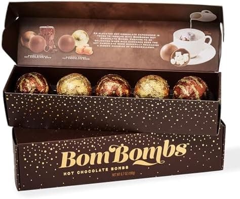BomBombs, Hot Chocolate Bombs, Includes Fudge Brownie and Caramel Candy Cocoa Bombs Filled with Marshmallows, Pack of 5