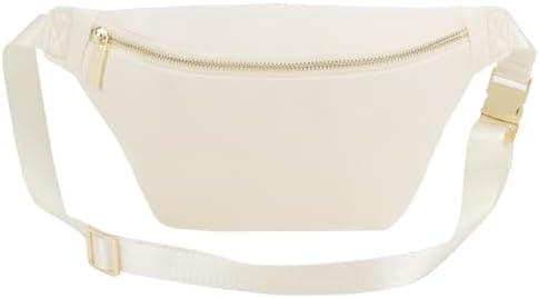 YogoRun Fanny Pack Nylon Waist Pack for Women Men Crossbody Bag Everywhere Belt Waist Bag (Beige)