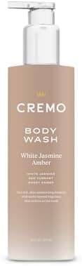 Cremo White Jasmine Amber Skin Moisturizing Body Wash for Women, Notes of White Jasmine, Red Currant, and Sweet Amber, 16 Fl Oz