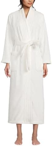 Lands' End Women's Cozy Plush Long Wrap Robe