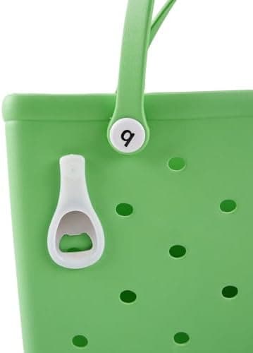 Vagocom Bottle Opener Charm Accessory for Bogg Bag and Simply Southern Totes,Inserts Decorative and Practicality Accessory for Rubber Beach Tote and Bag(White)