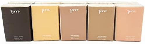 Terre Bamboo Pocket Tissues, 4-Ply, Unbleached, 10 Pack (8 Tissues per Pack, 80 Tissues Total), Tree-Free, Hypoallergenic, Travel Facial Tissue, Soft, Strong & Sustainable