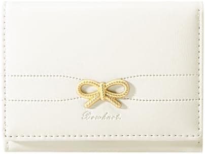 Modacarry Small Wallet Coquette Bow Wallet for Girls Cute Wallet ID Credit Card Holder for Women (CREAM)