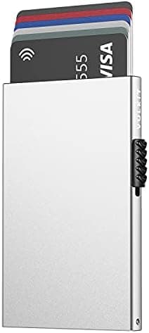 VULKIT Minimalist Credit Card Holder Pop Up Cards RFID Protection Slim Metal Wallet
