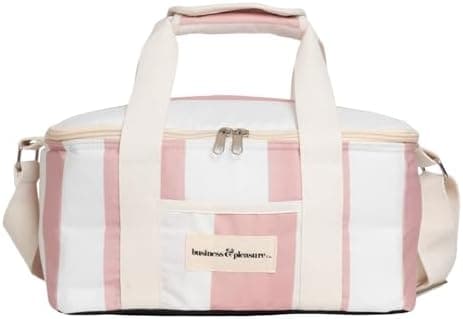Business & Pleasure Co. Holiday Cooler Bag - Perfect for Beach Days & Picnics - Keeps Food Fresh & Drinks Cold - Cute Vintage Lunch Bag - Insulated Leakproof Lining