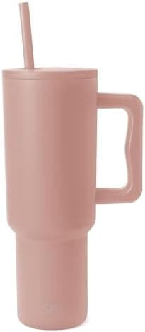 Simple Modern 40 oz Tumbler with Handle and Straw Lid | Insulated Reusable Stainless Steel Water Bottle Travel Mug Cupholder Use | Gifts Women Men Him Her | Trek Collection | 40oz | Mauve Me