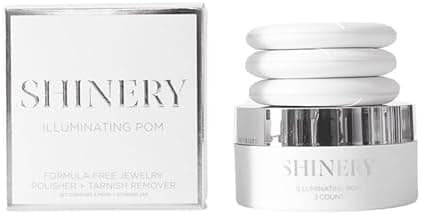 Shinery Illuminating Pom Tarnish Eraser - Formula-Free Sterling Silver Polisher, Non-Toxic Jewelry Cleaner Cloth Alternative, Chic Storage Jar, Safe All Metals