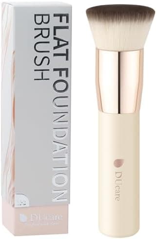 DUcare Foundation Brush,Flat Top Kabuki Brush Synthetic Professional Makeup Brush Liquid Blending Mineral Powder Buffing Stippling Makeup Tools,Beige