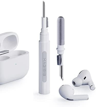 Hagibis Cleaning Pen for Airpods Pro 1 2 3 Multi-Function Cleaner Kits Soft Brush for Bluetooth Earphones Case Cleaning Tools for iPhone 16 15 Pro Max LEGO Camera Lens (White)