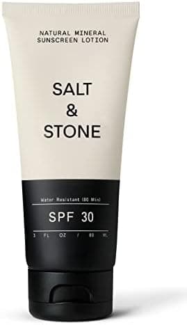 SALT & STONE SPF 30 Natural Mineral Sunscreen Lotion with Zinc Oxide. Broad Spectrum Sun Protection that Sinks in Effortlessly and is Water Resistant. Reef Safe & Cruelty Free (3 fl oz)