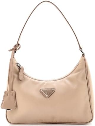 Prada, Pre-Loved Re-Edition 2005 Hobo Tessuto with Saffiano Leather Mini, Neutral