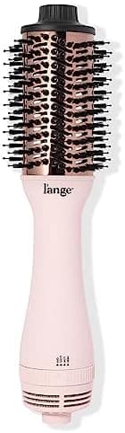 L'ANGE HAIR Le Volume 2-in-1 Titanium Blow Dryer Brush | Frizz Control Blowout Hair Dryer Brush For Drying And Straightening | Volumizing Hot Air Styler For All Hairstyles | Oval Barrel | Blush - 60mm