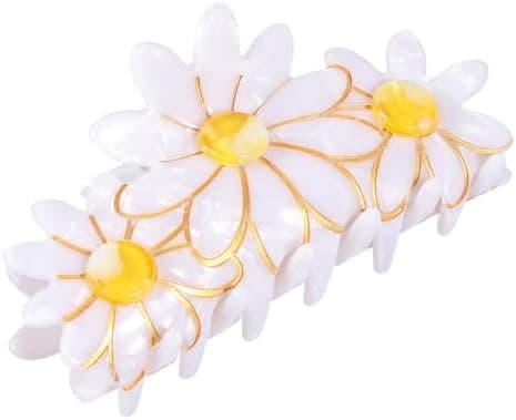 Flower Hair Claw Clip, 3.5 Inch Strong Hold Hair Clip for Thick Hair, Fashion Spring Hair Styling Accessories for Women Girls