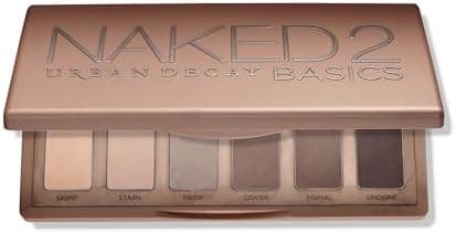 Urban Decay Naked 2 Basics Mini Eyeshadow Palette - 6 Matte Neutral Shadows, Long-lasting Wear, Multi-Use Powder for Eye, Contour, Brows, Ultra-Blendable Cool-Tone Shades, Travel Makeup with Mirror