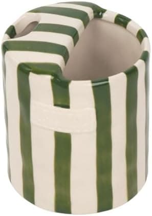 JMCRATE Coffee Mug Espresso Cup 10oz Ceramic Coffee Mugs Porcelain Coffee Cup Hand-Painted Striped Art Multiple Use for Kitchen, Dining-Green