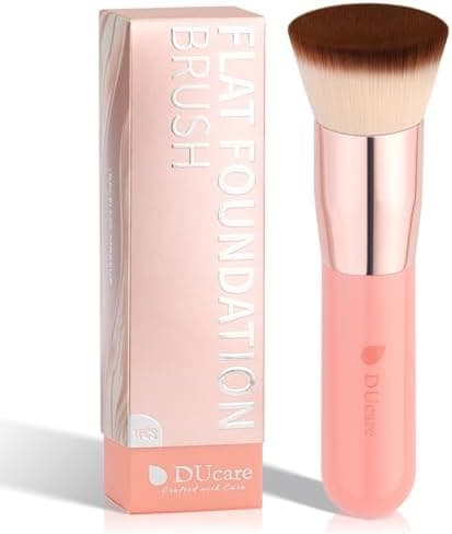 DUcare Foundation Brush for Liquid Makeup,Flat Top Kabuki Foundation Brushes - Premium Makeup Brush for Liquid, Cream, Powder,Buffing, Blending,Pink