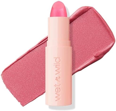 wet n wild Mega Last Rich Satin Lip Color, Rich Creamy Color with Satin Finish, Infused with Vitamin E & Moisturizing Argan Oil, Lightweight, Silky-Smooth, Vegan & Cruelty-Free - Disco Rose