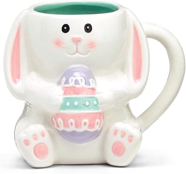 burton+BURTON Sweet Petals Bunny Shape Mug, 16 -Ounce, White