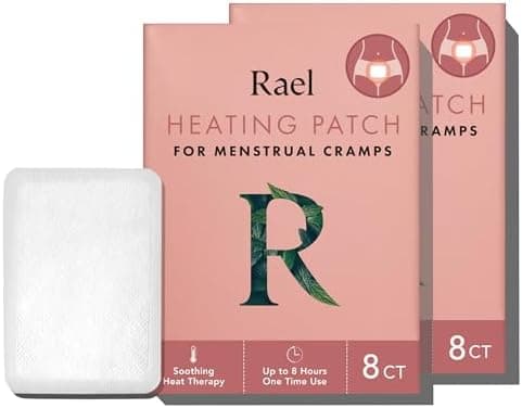 Rael Heating Patches, Herbal Heating Patches - Period Heating Pads for Cramps, Ultra Thin Design, On The Go Size, for All Skin Types (16 Count)