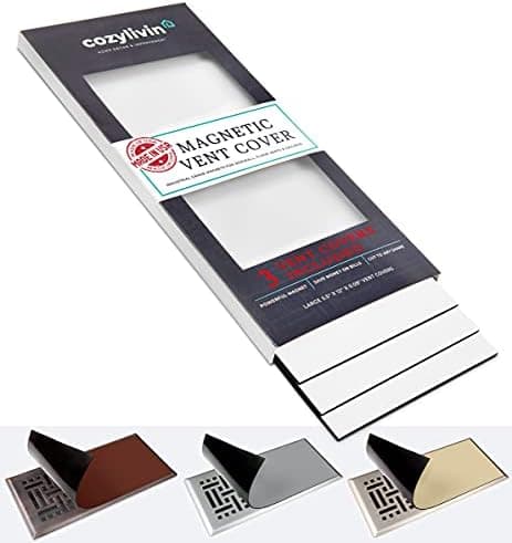 Cozy Livin-White Magnetic Vent Covers-Super-Strong Magnet-5.5”x12” (3 Pack)-Fits Standard Air Vents-Registers-Floor/AC/HVAC Vents-Use on Floors, Walls,Ceilings, RV(Not for Aluminum Vents)