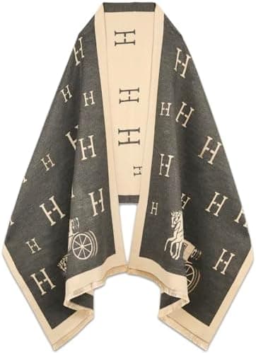 EXTREE Scarfs for Women Pashmina Silky Shawl Wrap for Evening Dressing Blanket Open Front Poncho Cape